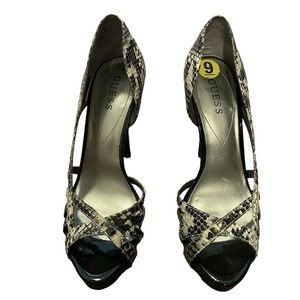 Guess Platform‎ Heels - Black / Snake Skin